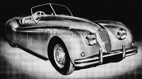 Jaguar XK 140 Open 2 Seater (Roadster) Excerpted from Jaguar XK 140 Driver's Handbook: 1954-1957, page iii.
(BentleyPublishers.com watermark not printed on actual product.)