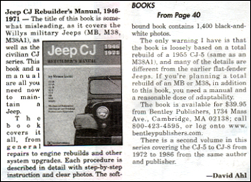 Jeep� CJ Rebuilder