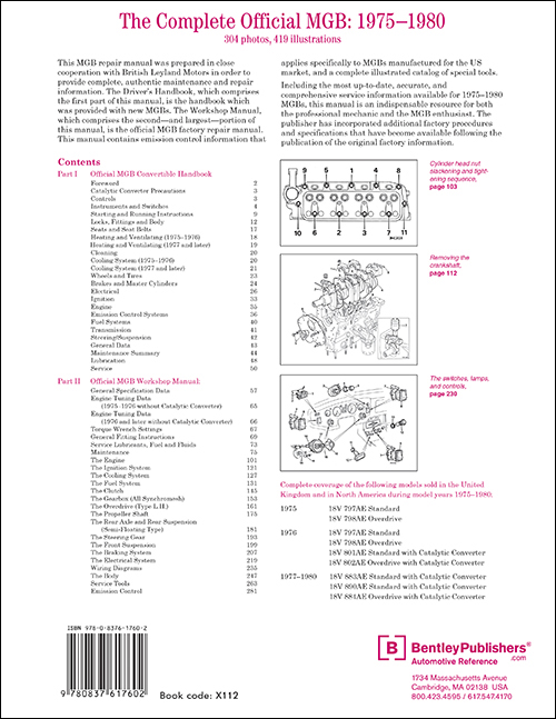 The Complete Official MGB: 1975-1980 back cover